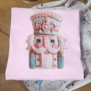 New Gildan Faux Yarn Nutcracker Long Sleeve Tee